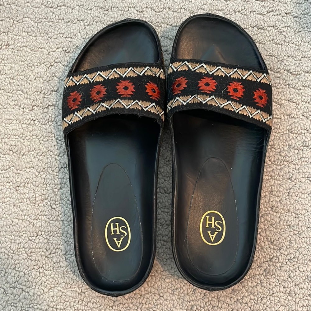 ASH embroidered flat slides